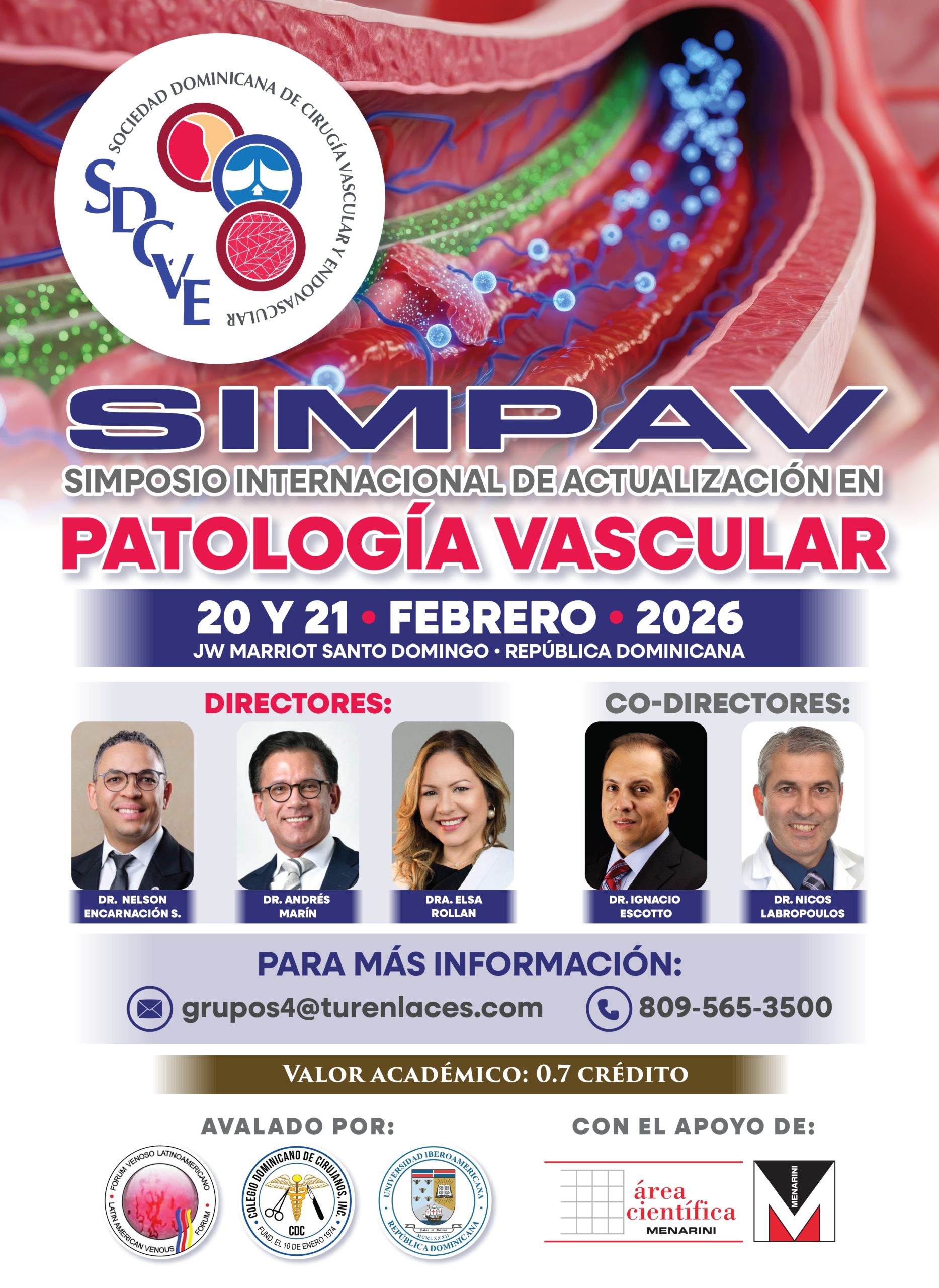 Afiche - SIMPOSIO INTERNACIONAL DE ACTUALIZACION EN PATOLOGIA VASCULAR SIMPAV - Dominicana 2026 _page-0001